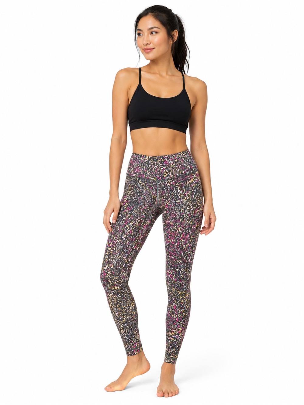 Lululemon Wunder Under High-Rise Full-Length Leggings Size 4 Multicolor Abstract